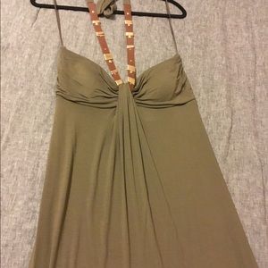 Olive green long maxi dress